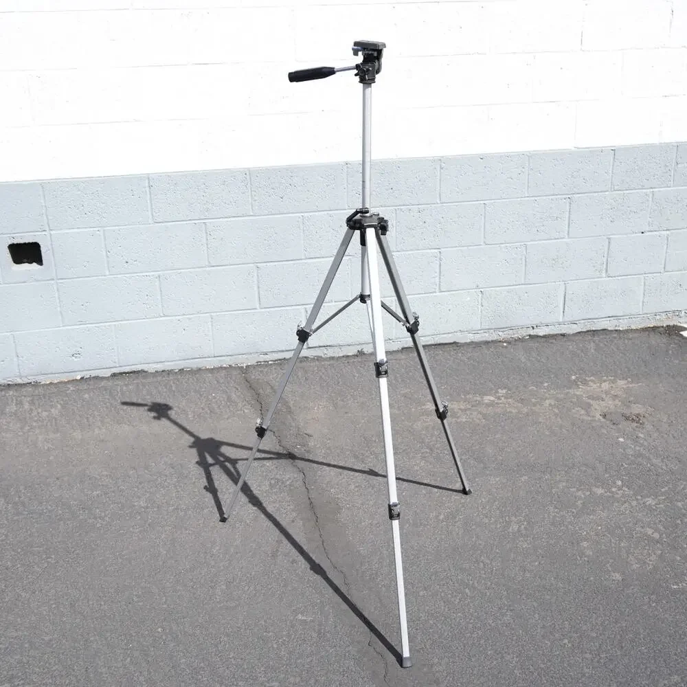 Metal Camera Tripod Aluminum Adjustable Height Stand Silver Black